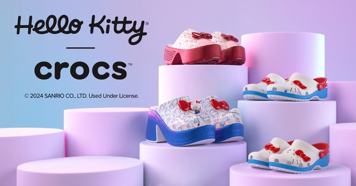 Crocs 推出可爱的 Hello Kitty 系列，作为这位著名卡通形象的五十周年庆祝