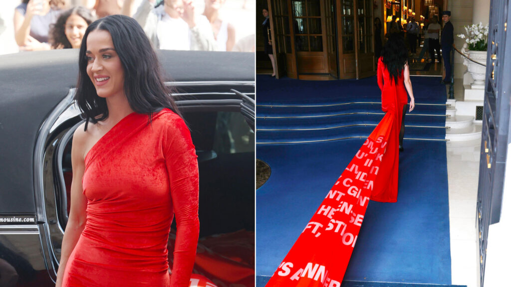 凯蒂-佩里Katy Perry将其最新歌曲的歌词印在 182 米长的裙子上